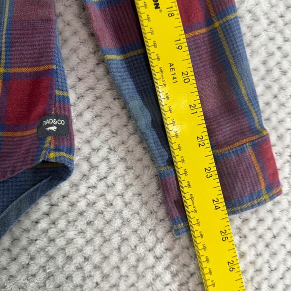 Toad&Co Top Womens XS Blue Red Plaid Reform Flannel LS Shirt Button Front Fall - Picture 10 of 13